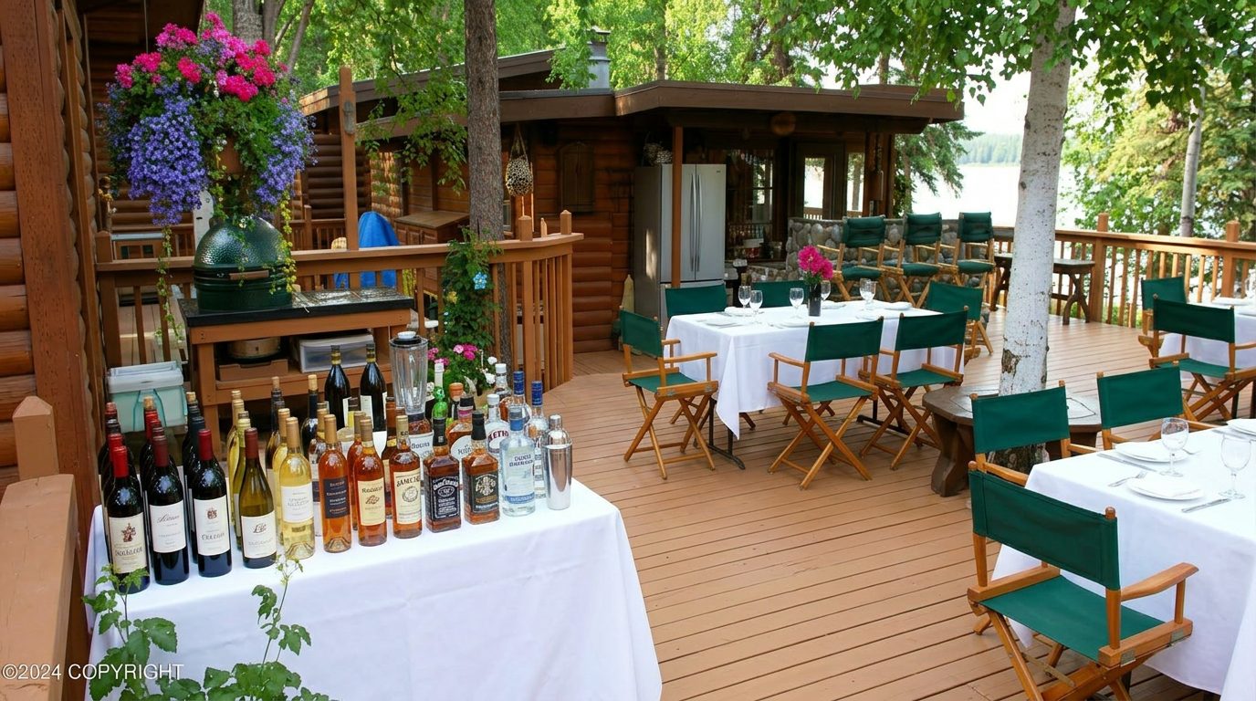 Entertainment deck set for guests