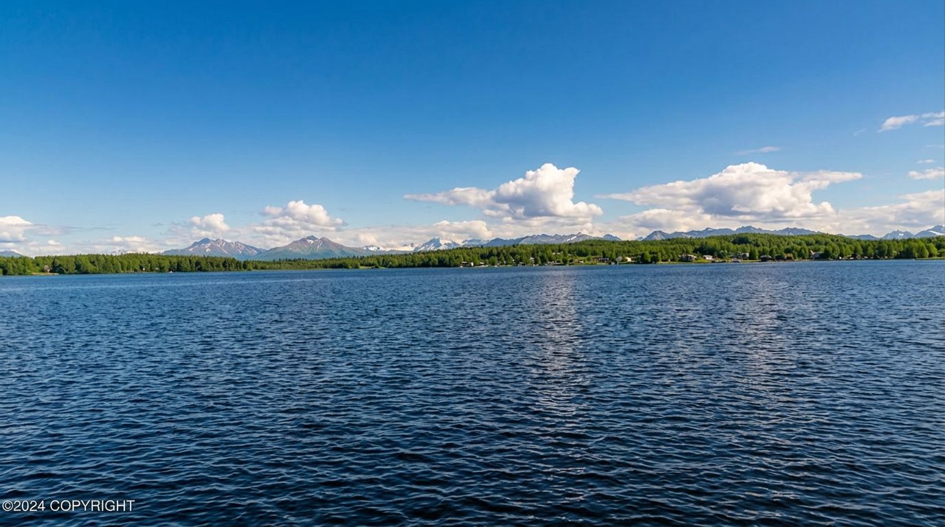 The view from the dock across Big Lake