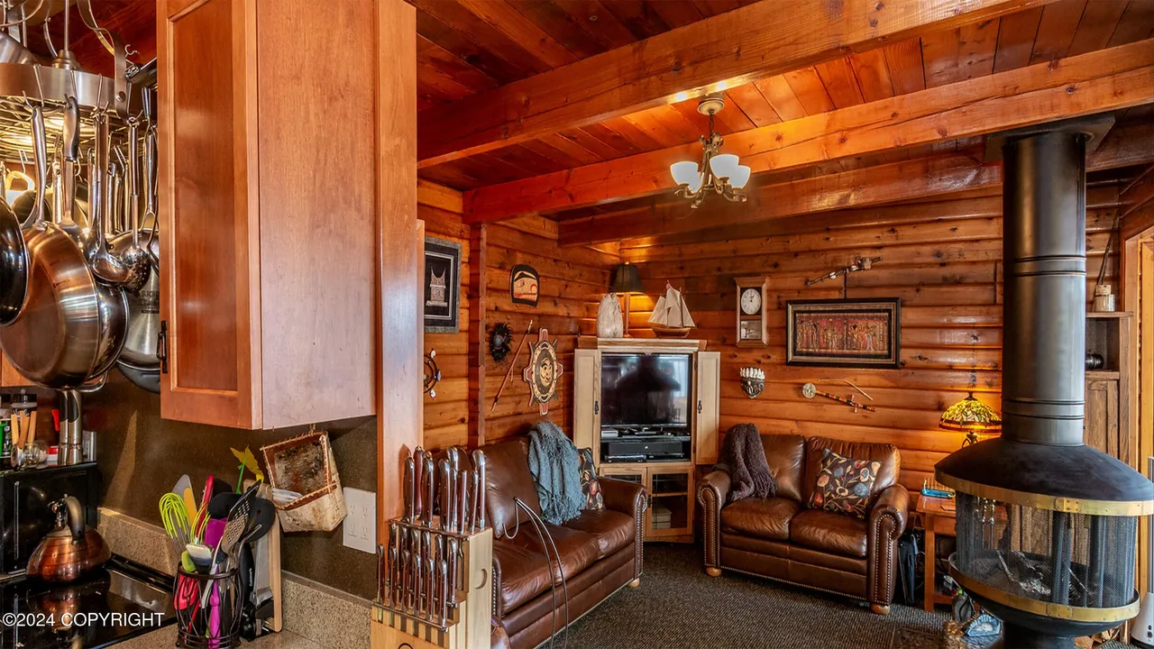 Main living room viewed from the kitchen side